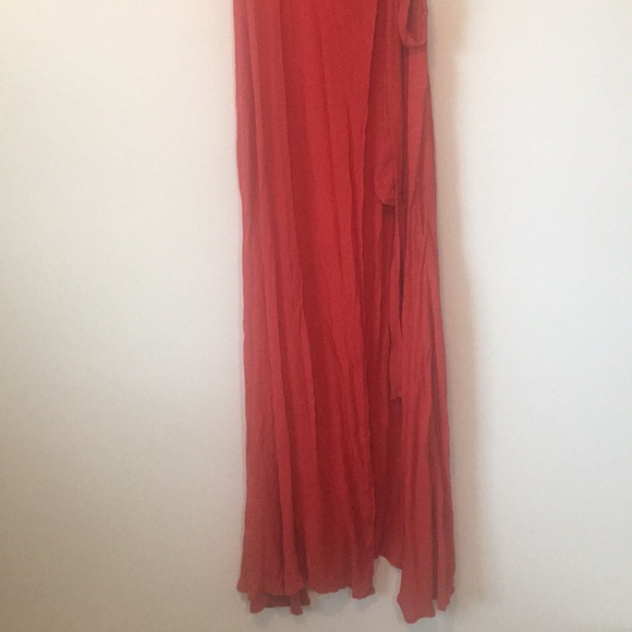 Amuse Society red crinkle wrap maxi dress - Picture 3 of 7